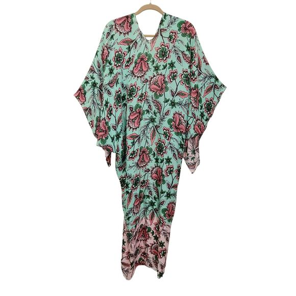 Shiraleah Chicago Mint Barbarossa Kimono Cover Up Womens OS Floral Bohemian - Picture 5 of 11